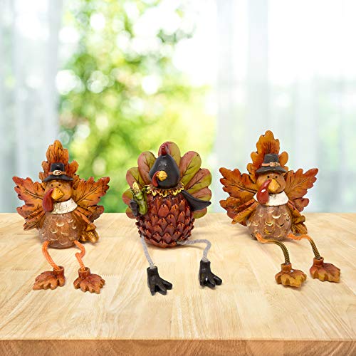 Thanksgiving Turkey Ceramic Shelf Sitters - 3 Pack