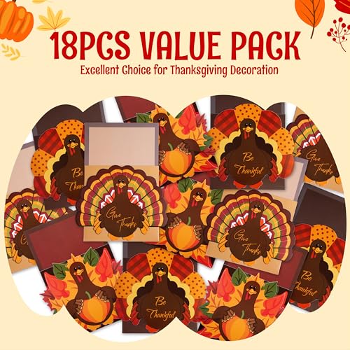 Thanksgiving Turkey Cutlery Holders - 18 Piece Set