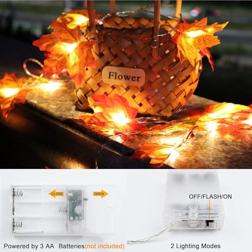 2 Pack LED Maple Leaf String Lights