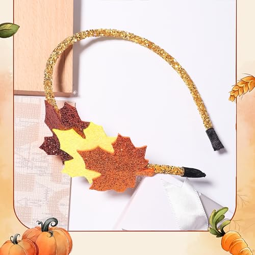 Thanksgiving Maple Leaf Glitter Hair Headband