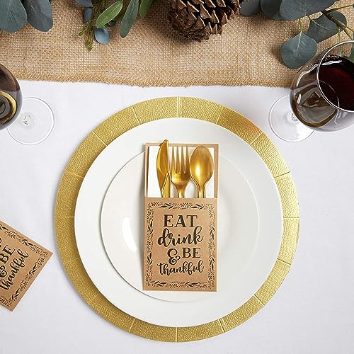 Thanksgiving Dinner Utensil Holder Pack - 36 Count