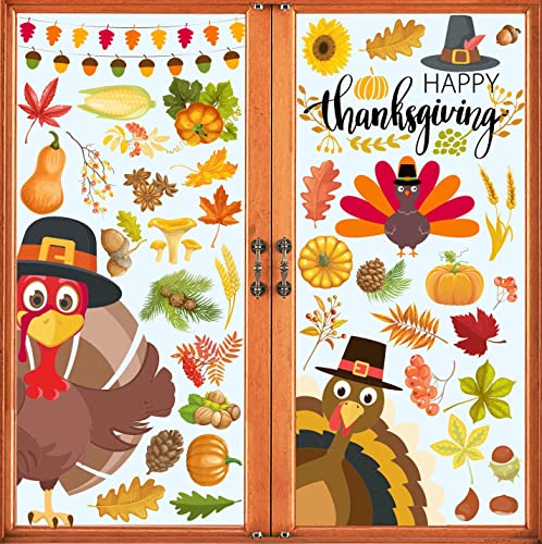 Thanksgiving Window Clings - 113 PCS Festive Decor