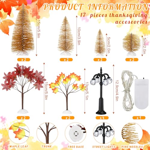 17-Piece Autumn Village Ornaments & LED Decor Set