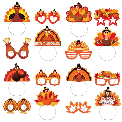 Thanksgiving 16-Piece Headband and Glasses Set