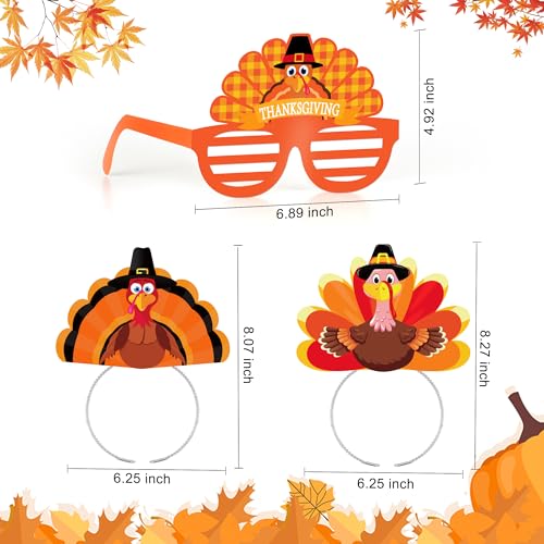 Thanksgiving 16-Piece Headband and Glasses Set