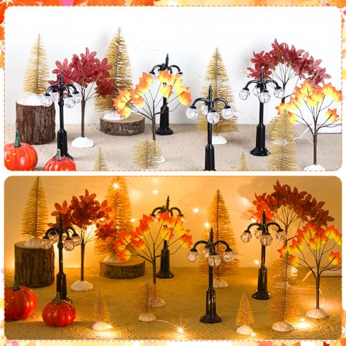 17-Piece Autumn Village Ornaments & LED Decor Set