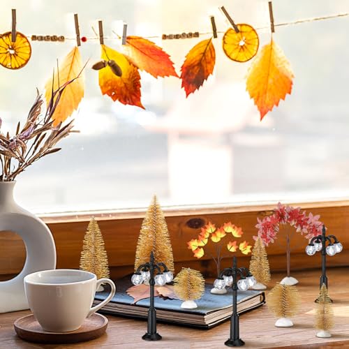 17-Piece Autumn Village Ornaments & LED Decor Set