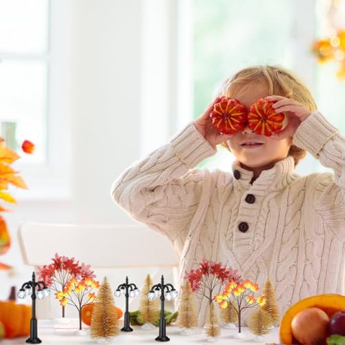 17-Piece Autumn Village Ornaments & LED Decor Set