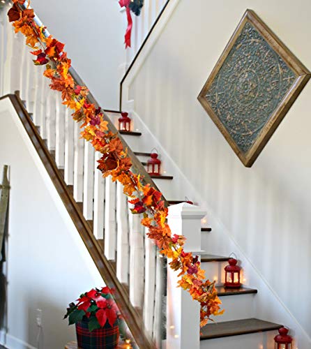 Autumn Maple Leaf Garland - 2 Pack Decor