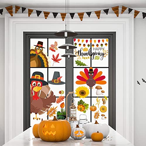Thanksgiving Window Clings - 113 PCS Festive Decor
