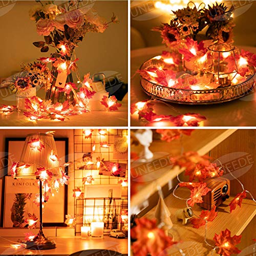 Waterproof Maple Leaves String Lights for Fall Decor