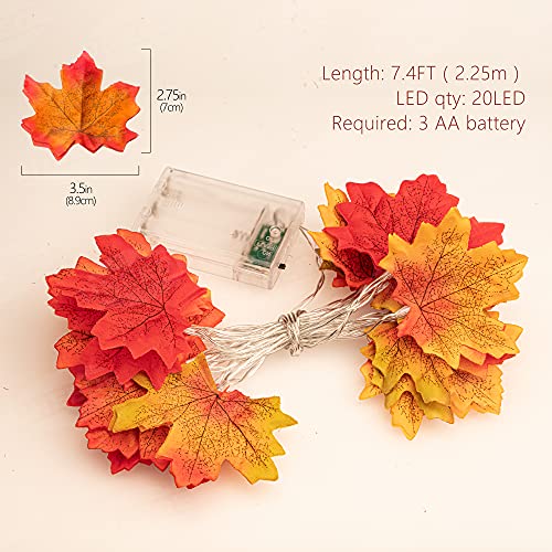 Waterproof Maple Leaves String Lights for Fall Decor