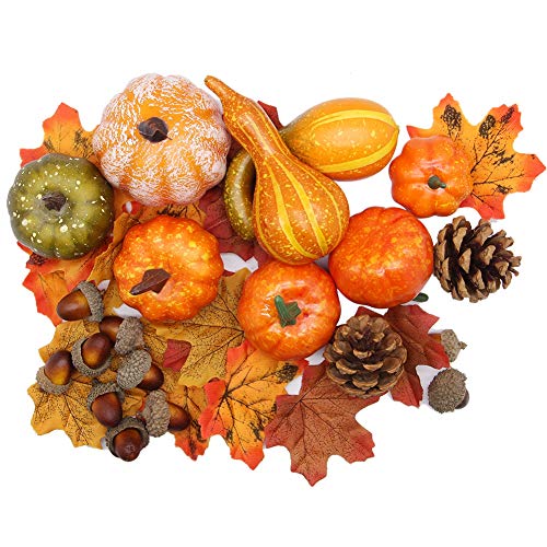50pcs Mini Fall Pumpkins Decor Set