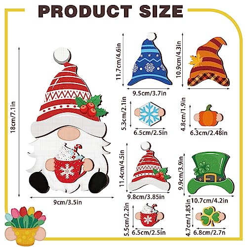 Interchangeable Wooden Gnome Holiday Decor Set