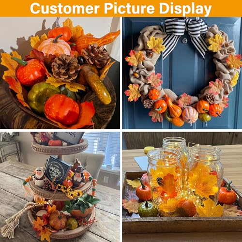 50pcs Mini Fall Pumpkins Decor Set