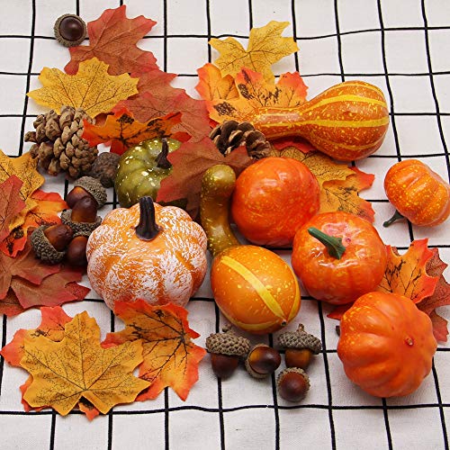 50pcs Mini Fall Pumpkins Decor Set