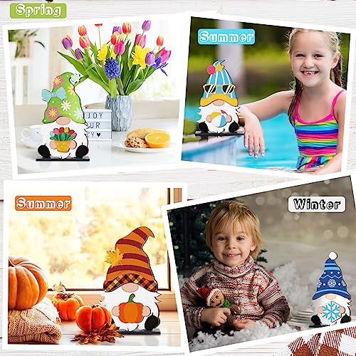 Interchangeable Wooden Gnome Holiday Decor Set