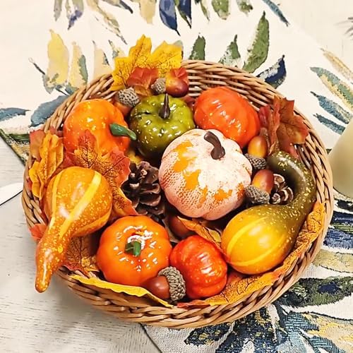 50pcs Mini Fall Pumpkins Decor Set