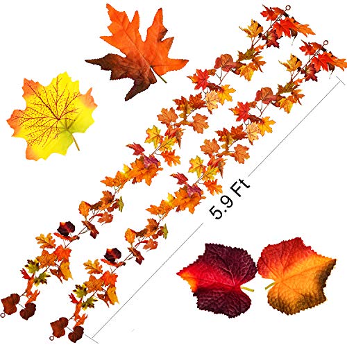 Autumn Maple Leaf Garland - 2 Pack Decor