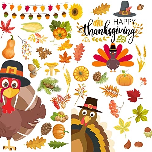 Thanksgiving Window Clings - 113 PCS Festive Decor