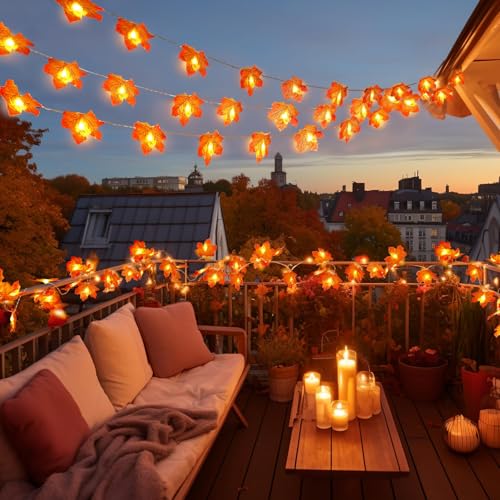 4PCS Fall Decor with Lights for Thanksgiving