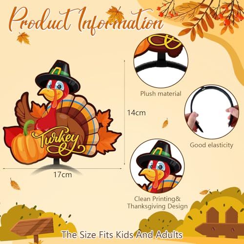 12 Pcs Thanksgiving Turkey Headband Party Accessories