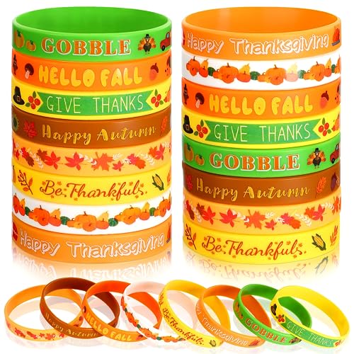 Thanksgiving Silicone Wristbands - Fall Party Favors