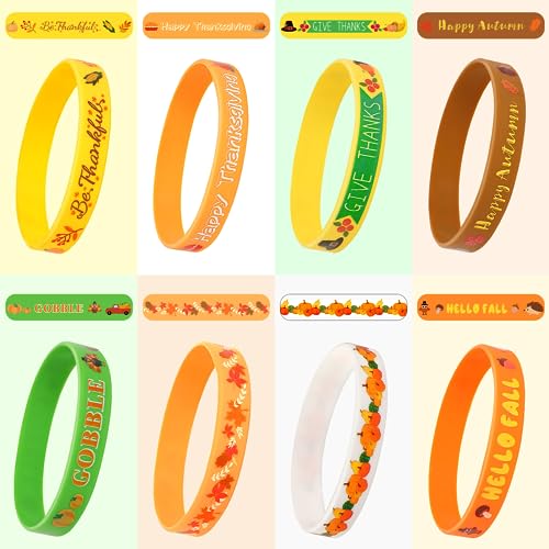 Thanksgiving Silicone Wristbands - Fall Party Favors