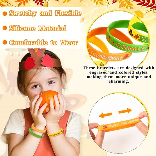 Thanksgiving Silicone Wristbands - Fall Party Favors