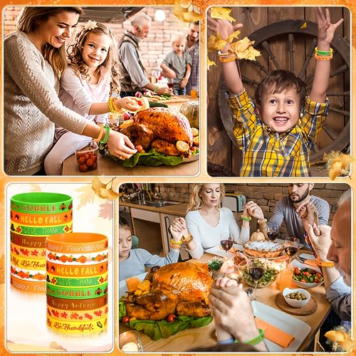Thanksgiving Silicone Wristbands - Fall Party Favors