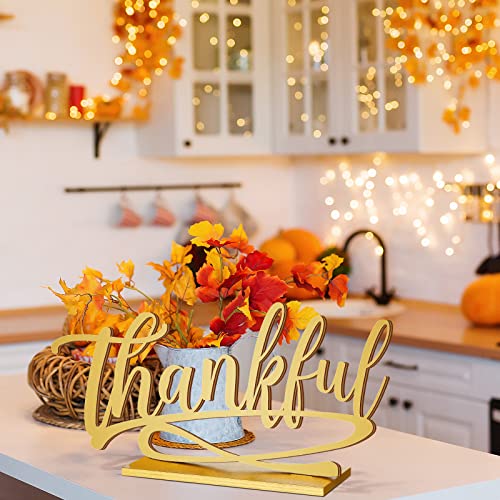 Thankful Grateful Blessed Thanksgiving Table Sign Set