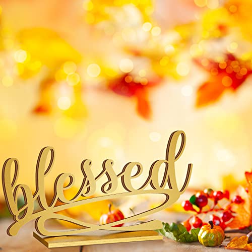 Thankful Grateful Blessed Thanksgiving Table Sign Set