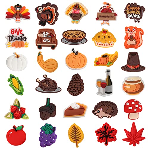 Thanksgiving Pumpkin Turkey Shoe Charms - 30PCS