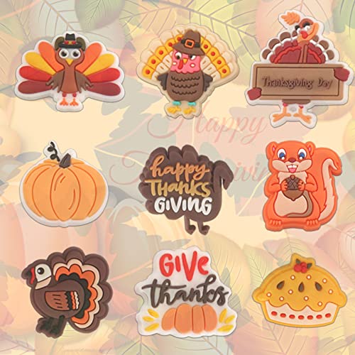 Thanksgiving Pumpkin Turkey Shoe Charms - 30PCS