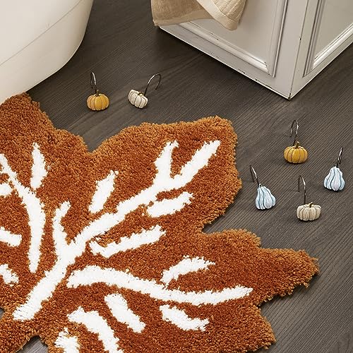 12PCS Rustic Pumpkin Shower Curtain Hooks Set