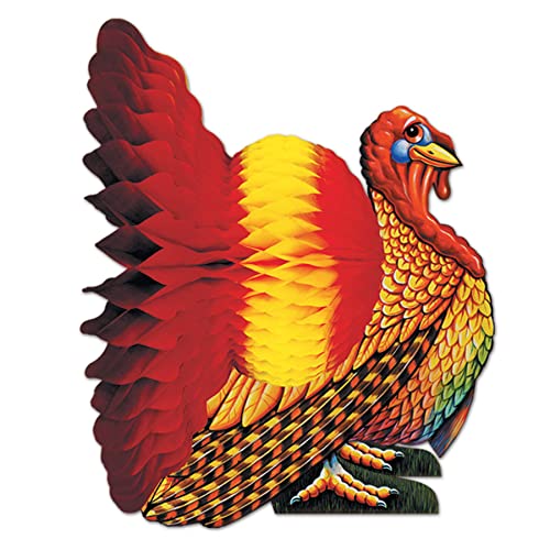 Colorful Tissue Turkey Table Centerpiece Decoration