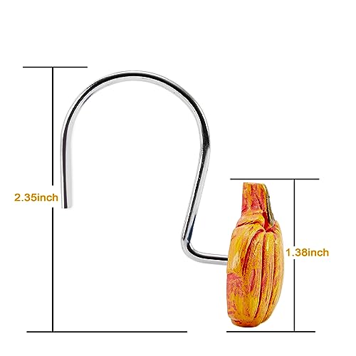 12PCS Rustic Pumpkin Shower Curtain Hooks Set