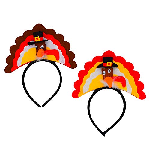Thanksgiving Turkey Headbands - 2 Pack Set