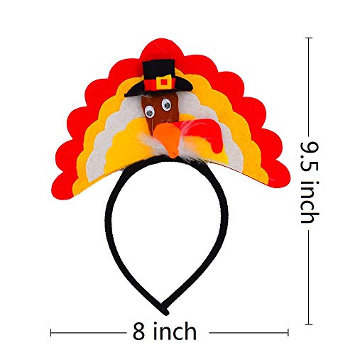 Thanksgiving Turkey Headbands - 2 Pack Set