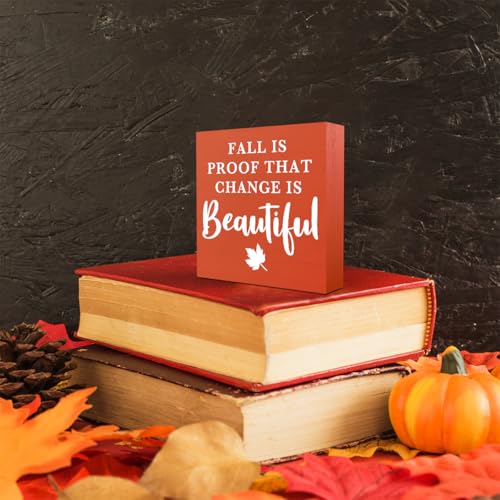Rustic Fall Decor Wooden Box Sign for Thanksgiving