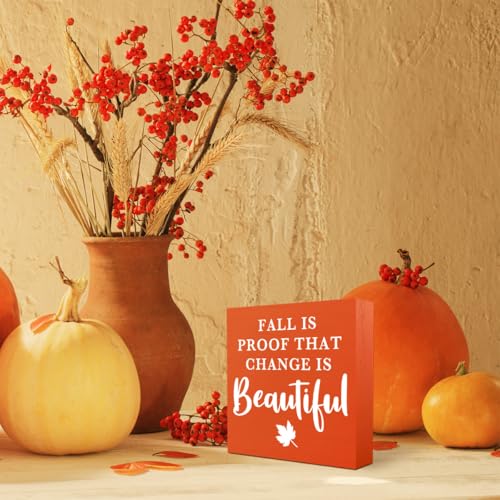 Rustic Fall Decor Wooden Box Sign for Thanksgiving