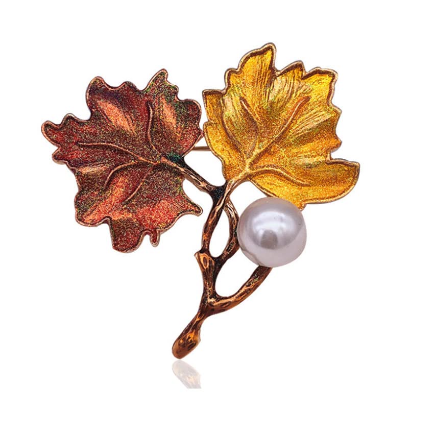 Thanksgiving Maple Leaf Brooch Pin Decoration