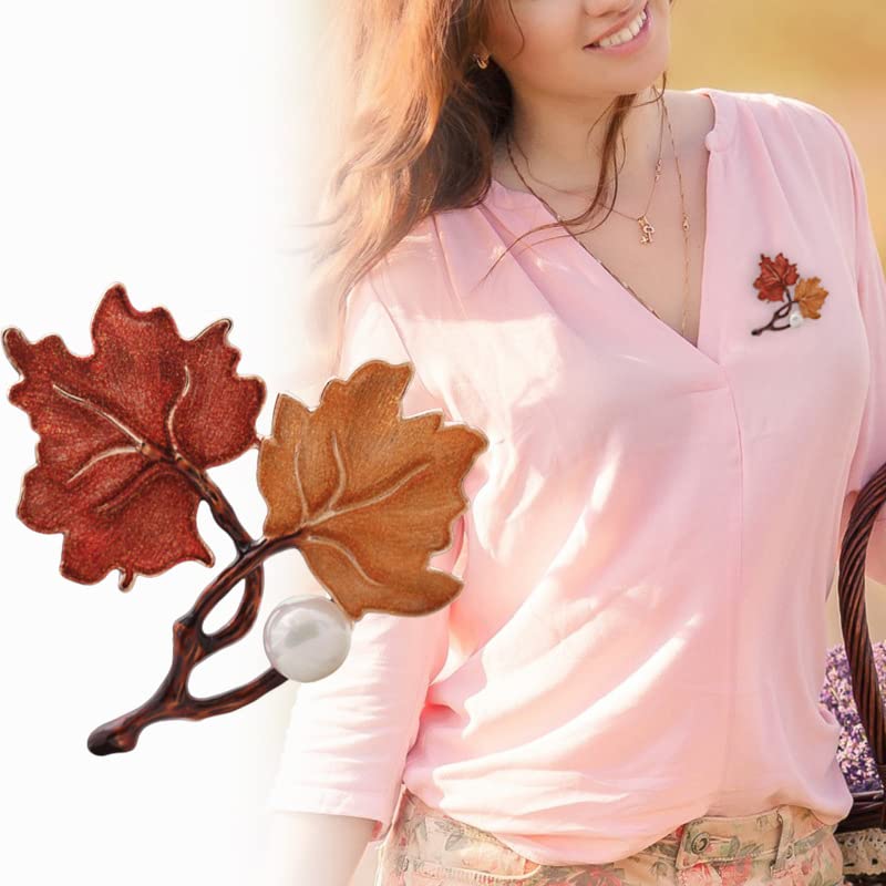 Thanksgiving Maple Leaf Brooch Pin Decoration