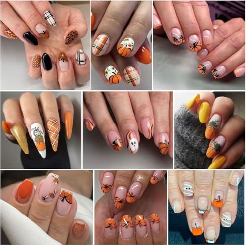 6 Sheets Autumn Pumpkin Nail Art Stickers