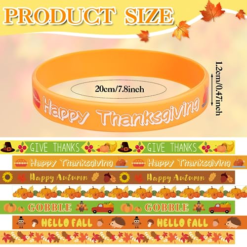 Thanksgiving Silicone Wristbands - 42pcs Party Favors