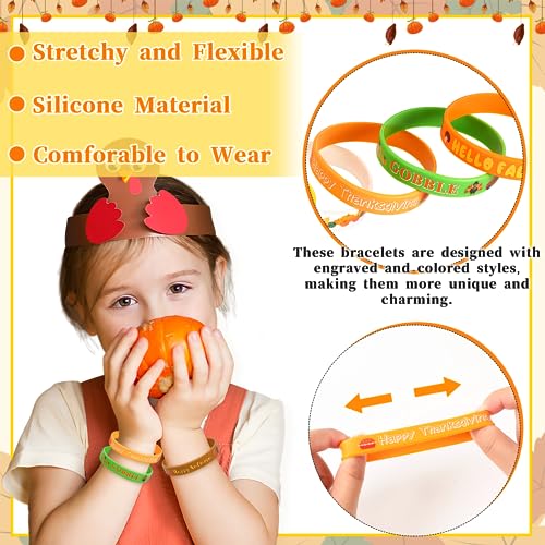 Thanksgiving Silicone Wristbands - 42pcs Party Favors