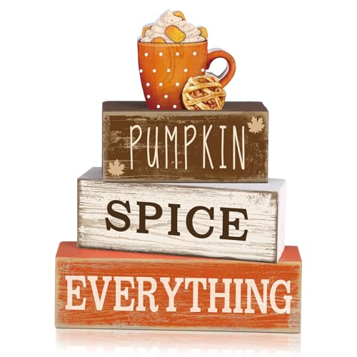 4 Pcs Rustic Fall Wooden Tabletop Decor Set