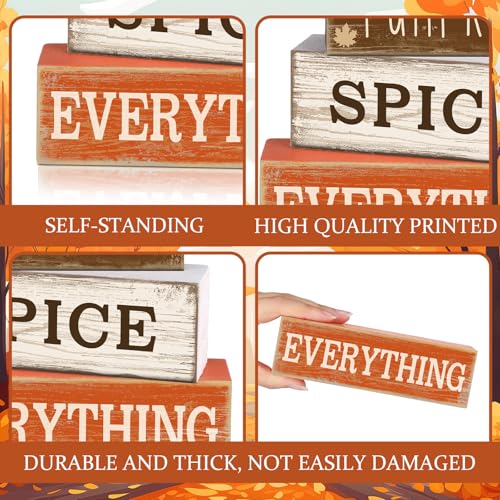 4 Pcs Rustic Fall Wooden Tabletop Decor Set