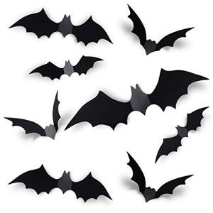 60PCS 3D Halloween Bat Decorations for Home