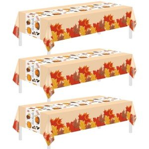 Thanksgiving Disposable Tablecloths - 3 Pack, Autumn Decor